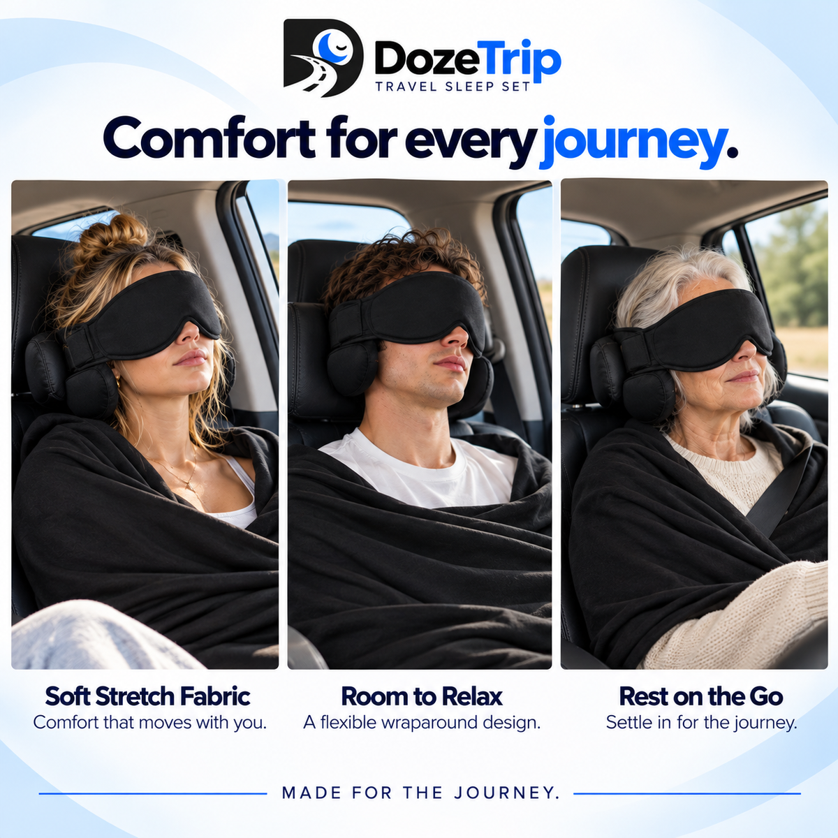 DOZETRIP™ First Class 3-in-1 Travel Sleep Set